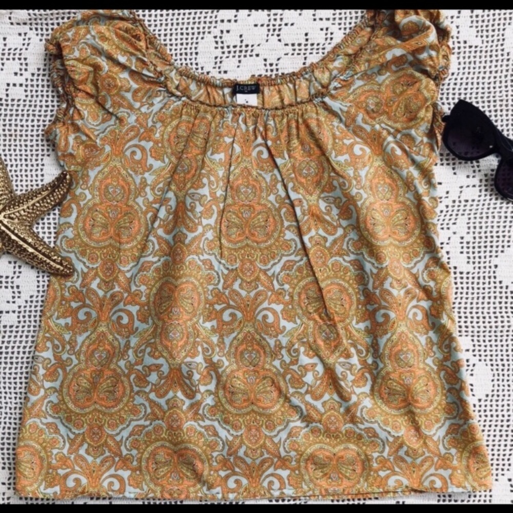 J. Crew Short Sleeve Scoop Neck Cotton Top